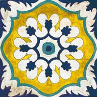 Framed Andalucia Tiles C Blue and Yellow