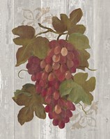 Framed Autumn Grapes I on Wood