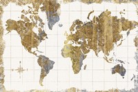 Framed Gilded Map Linen