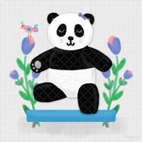 Framed 'Tumbling Pandas I' border=