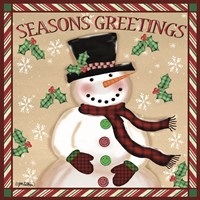 Framed Season's Greetings Snowmen I