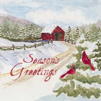 Framed Christmas in the Country II Seasons Greetings