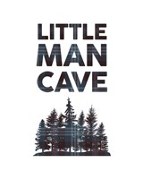 Framed Little Man Cave - Trees Blue Plaid