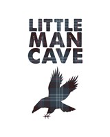 Framed Little Man Cave - Eagle Blue Plaid