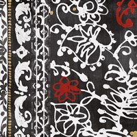 Framed 'Bali Tapestry I BW' border=