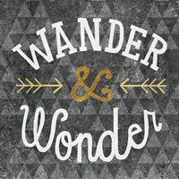 Framed 'Mod Triangles Wander and Wonder Gold' border=