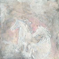 Framed 'Blush Horses I' border=