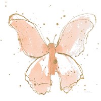 Framed Gilded Butterflies II Blush