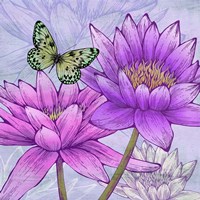 Framed Nympheas and Butterflies (detail)