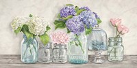 Framed Flowers in Mason Jars