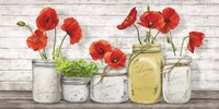 Framed Poppies in Mason Jars