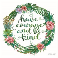 Framed Have Courage Succulent Wreath