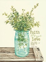 Framed Faith, Hope, Love and Eucalyptus