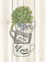 Framed Grow with Love Succulents