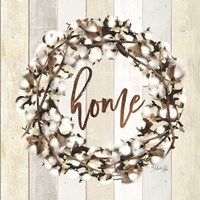 Framed 'Home Cotton Wreath' border=