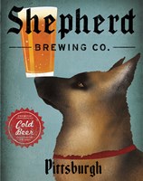 Framed German Shepherd Brewing Co Pittsburgh Black