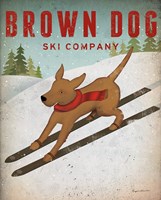 Framed Brown Dog Ski Co