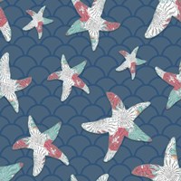 Framed 'Sea Side BoHo Pattern - Starfish' border=