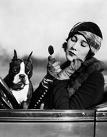 Framed 1920s Flapper In Convertible Powdering Her Cheek