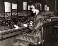 Framed 1930s Woman Telephone Operator