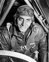 Framed 1940s Fighter Airplane Pilot On US World War II