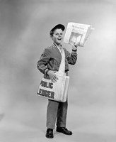 Framed 1950s Shouting Newsboy