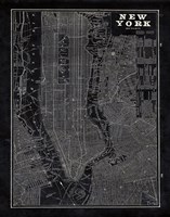 Framed Blueprint Map New York