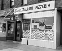 Framed 1960s Restaurant Pizzeria Storefront