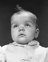 Framed 1950s Baby Portrait Wear Dress
