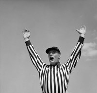 Framed 1950s Football Referee Making Touchdown Signal