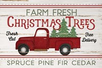 Framed Vintage Truck Farm Christmas Trees