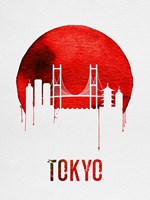 Framed Tokyo Skyline Red