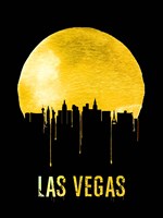 Framed Las Vegas Skyline Yellow