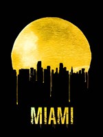 Framed Miami Skyline Yellow
