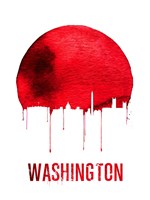 Framed Washington Skyline Red
