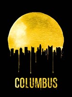 Framed Columbus Skyline Yellow