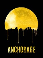 Framed Anchorage Skyline Yellow