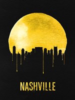 Framed Nashville Skyline Yellow