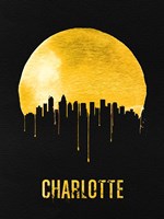 Framed Charlotte Skyline Yellow