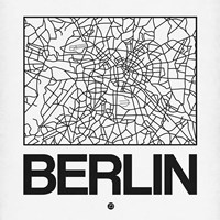 Framed White Map of Berlin