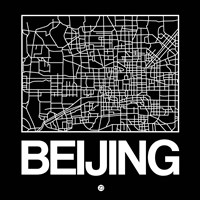 Framed Black Map of Beijing