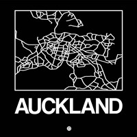 Framed Black Map of Auckland