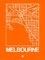 Framed Orange Map of Melbourne