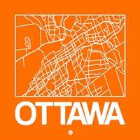 Framed Orange Map of Ottawa