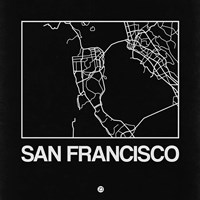 Framed Black Map of San Francisco