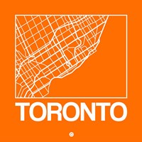 Framed Orange Map of Toronto