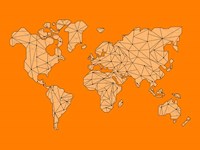 Framed World Map Orange 1