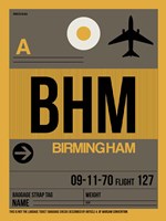 Framed BHM Birmingham Luggage Tag I