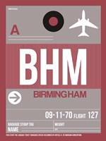 Framed BHM Birmingham Luggage Tag II