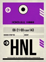 Framed HNL Honolulu Luggage Tag I